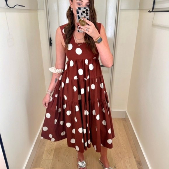 Anthropologie Maeve - Helena Square-Neck Babydoll Polkadot Dress - Picture 7 of 15